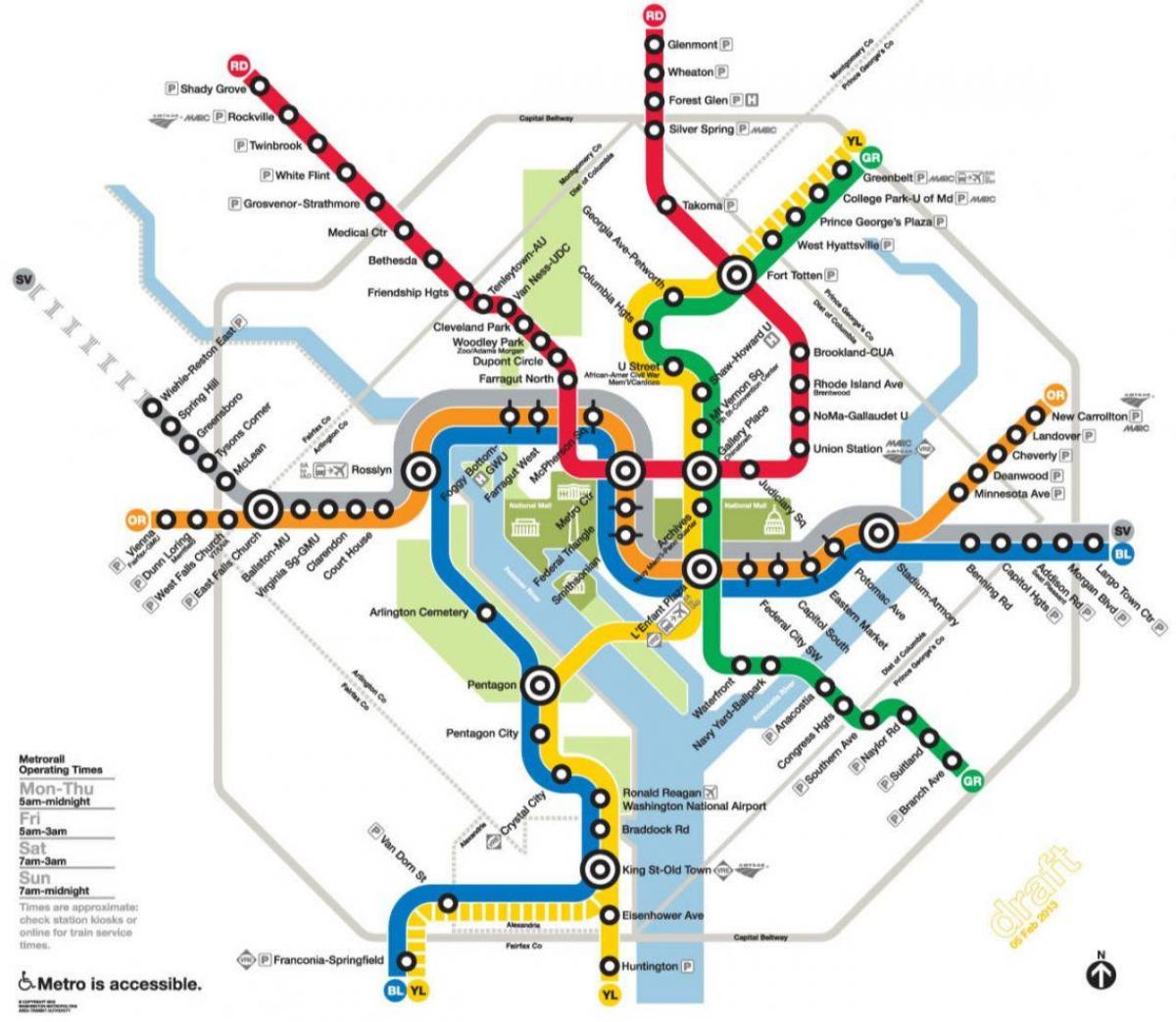 Dc Metro Rail Map Map Of The Usa With State Names