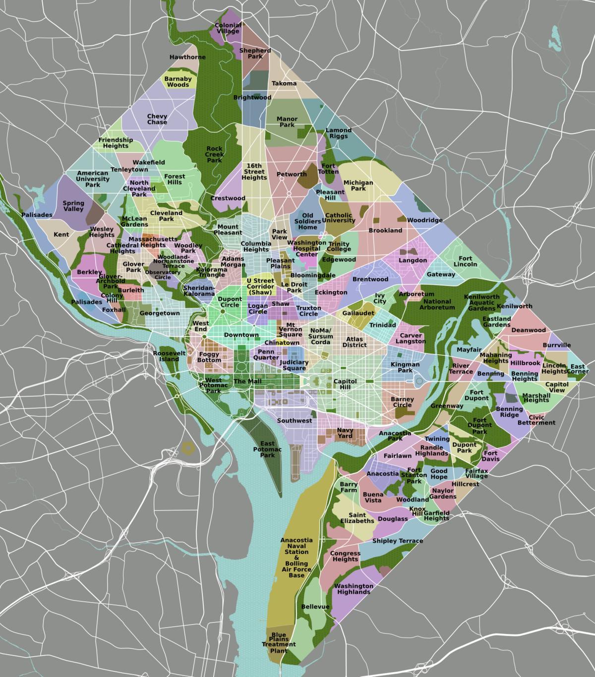 map of dc and surrounding area