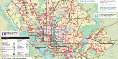 Washington dc bus map - Washington bus map (District of Columbia - USA)