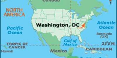 Washington on world map