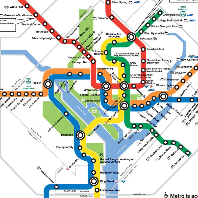 Current dc metro map New dc metro map (District of Columbia USA)