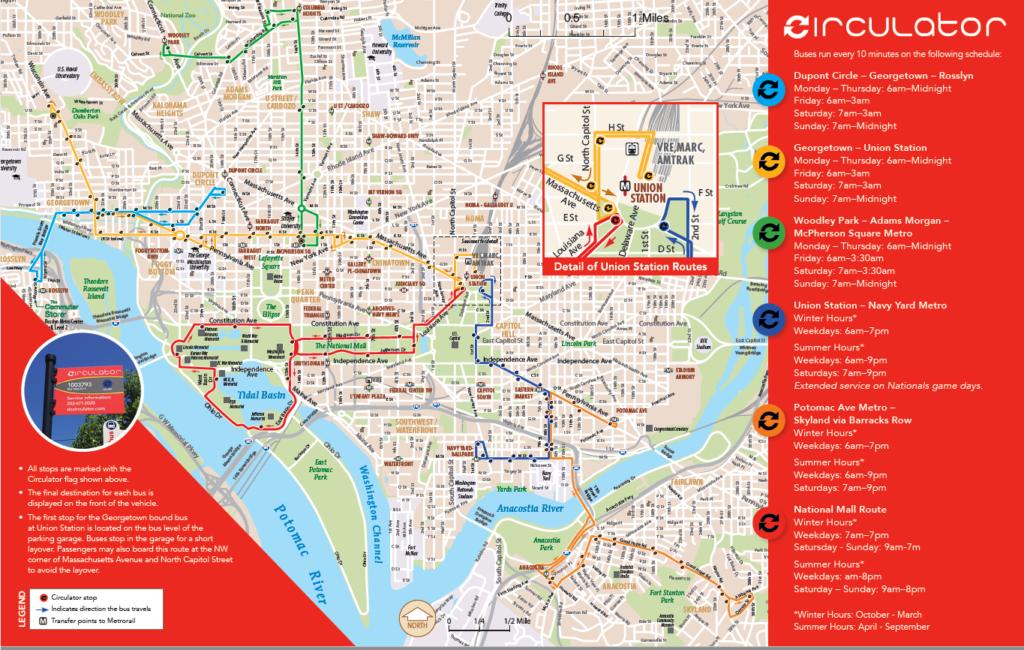 Dc circulator map - Washington dc circulator map (District of Columbia ...