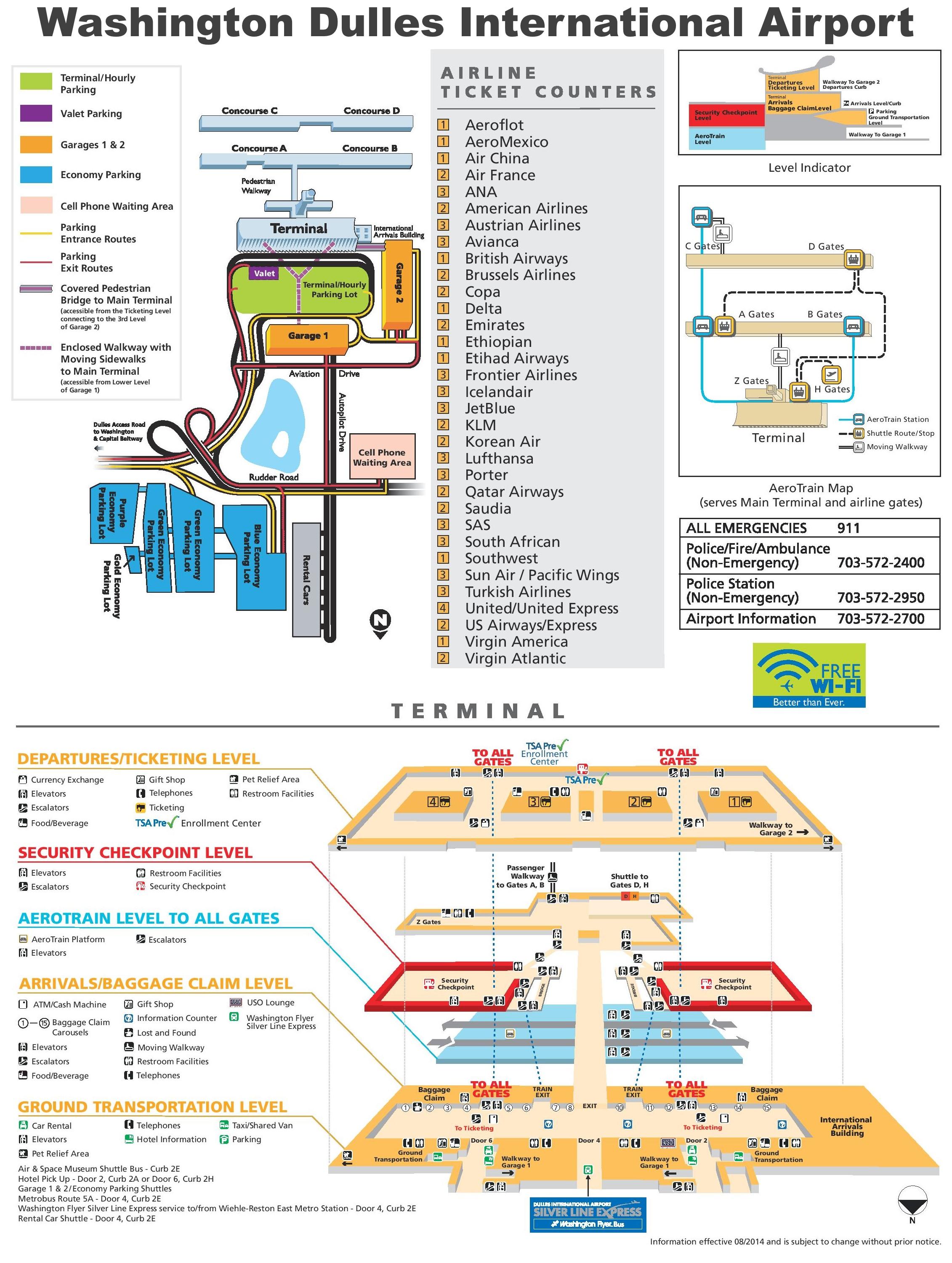 Dulles international airport map Washington dulles international