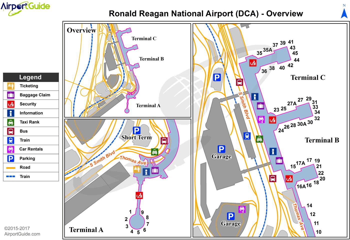 National Airport Map Washington National Airport Map District Of