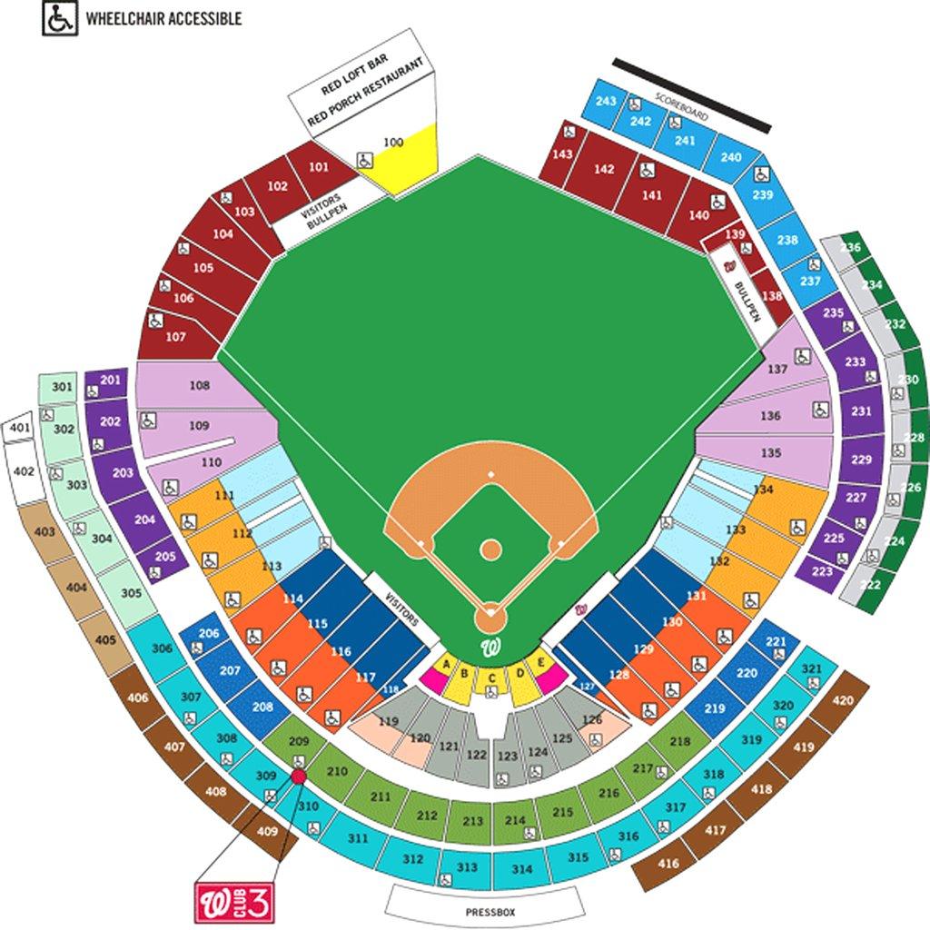 Nationals ballpark map - Washington nationals ballpark map (District of ...