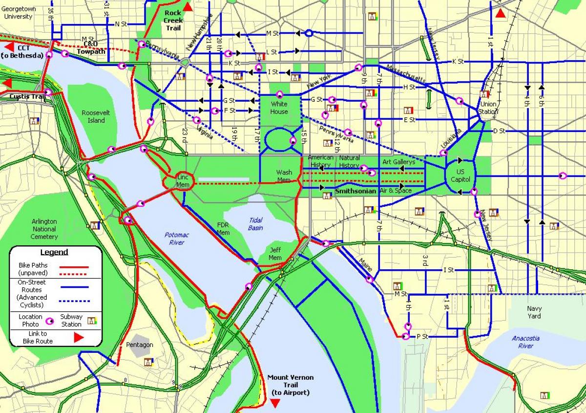 map of dc bike lane