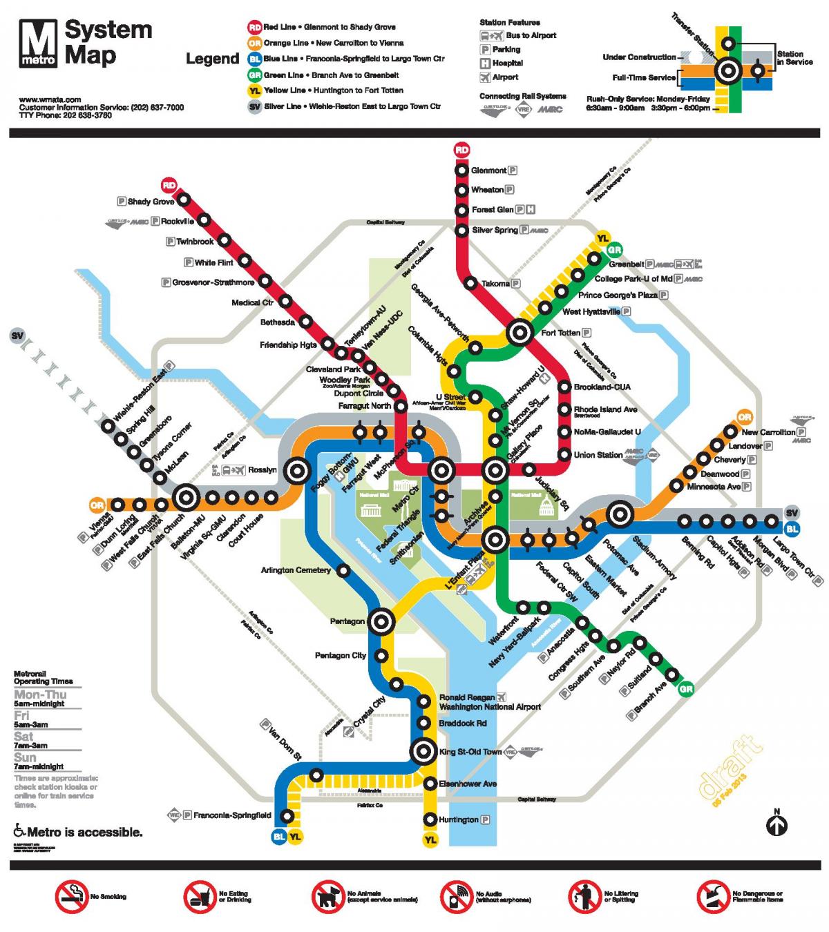 washington dc metro line map