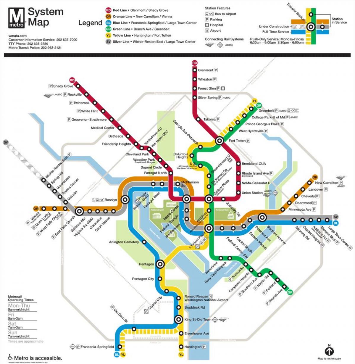 Dc Metro Map 2016 Dc Metro Map 2015 District Of Columbia Usa