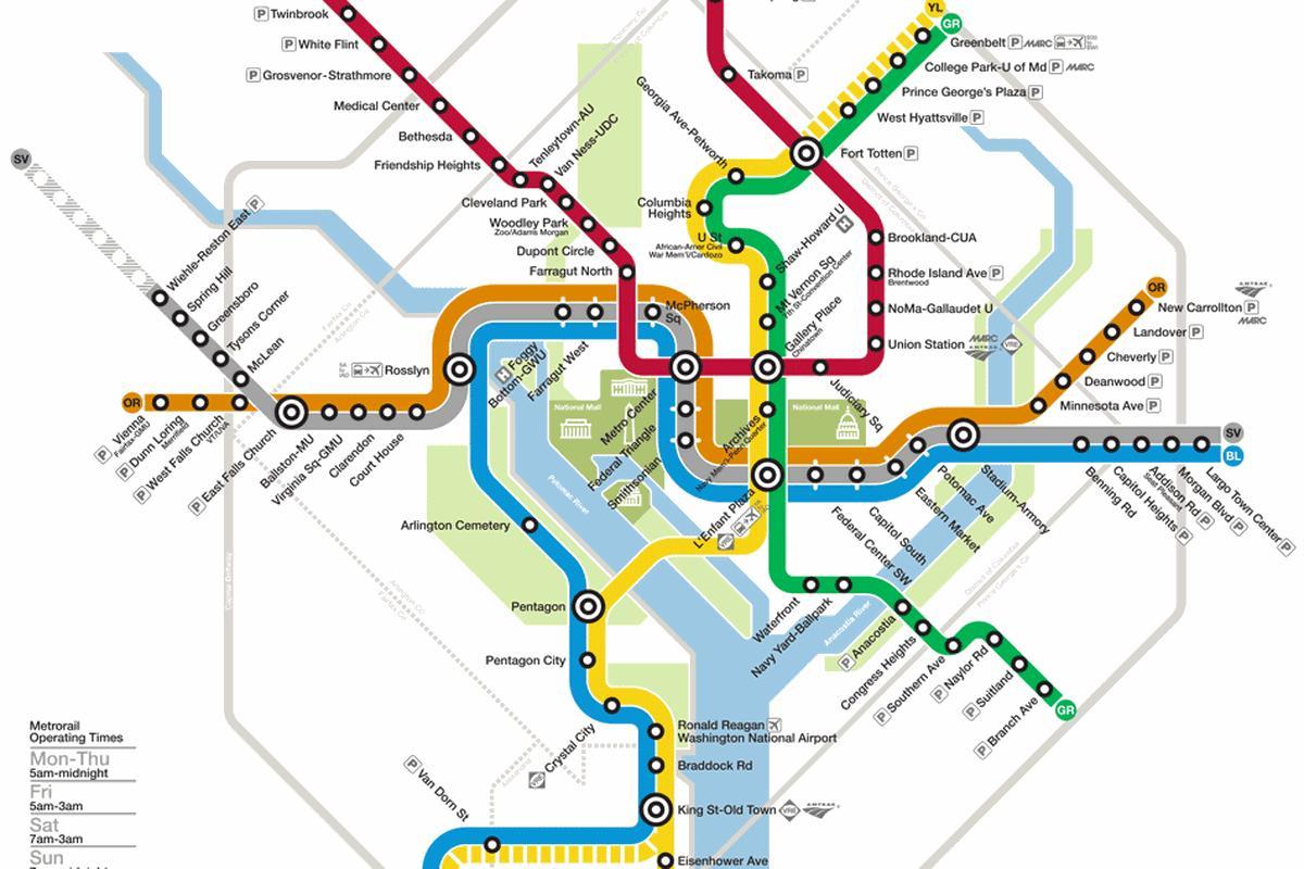 wash dc metro map