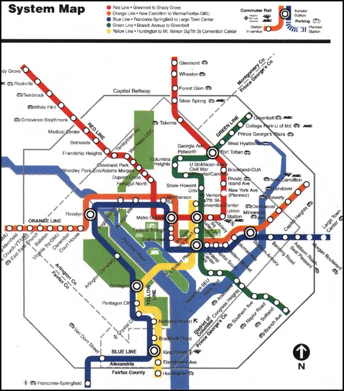washington dc metro train map