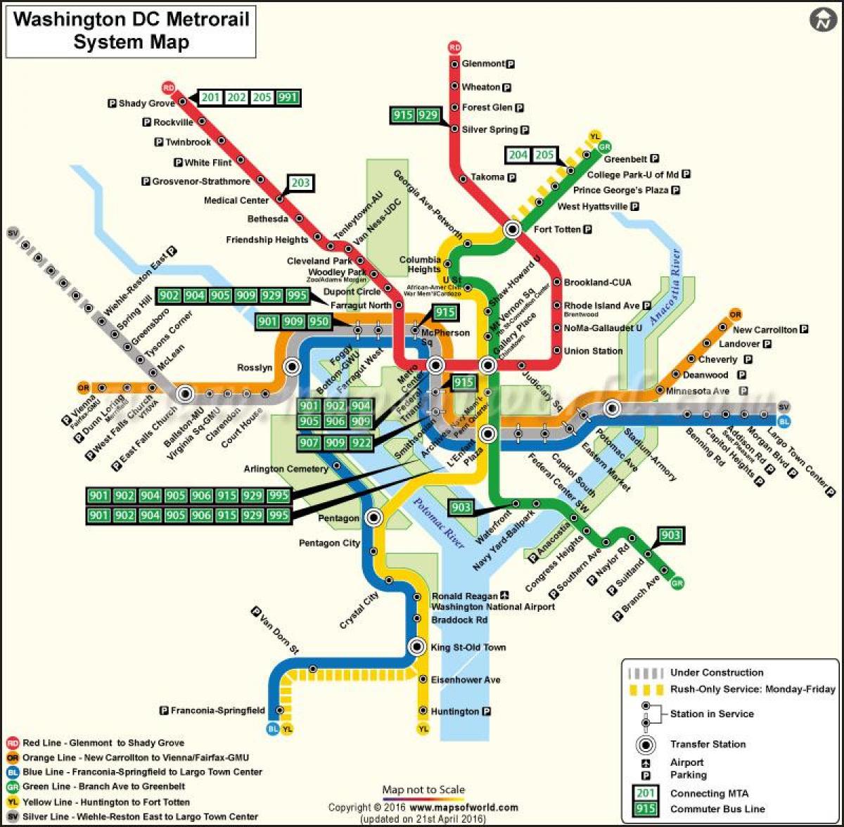 washington dc tram map