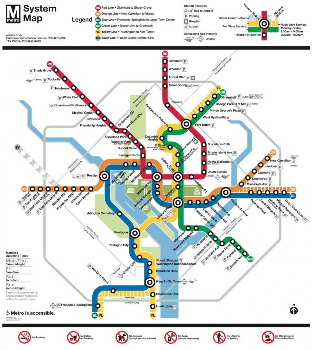 washington dc public transit map