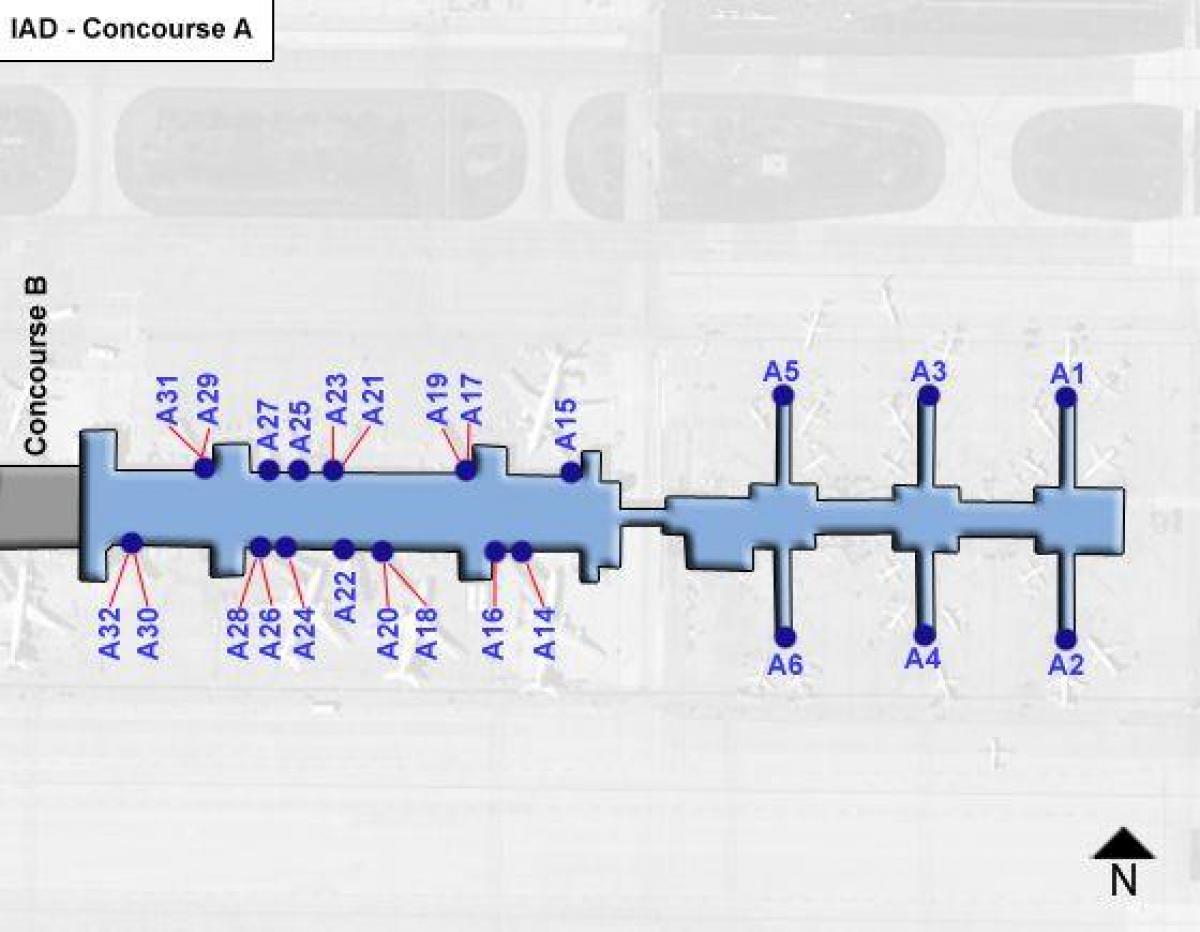 dulles airport concourse map