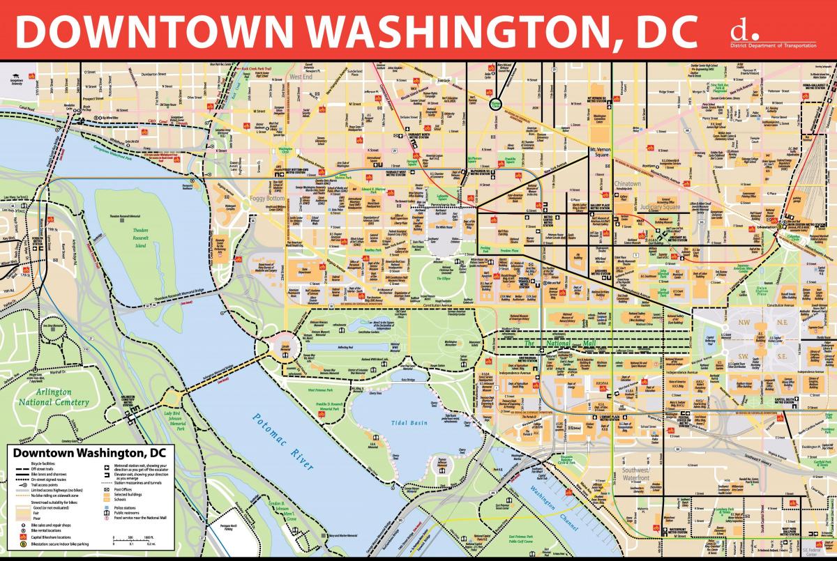 map of downtown dc