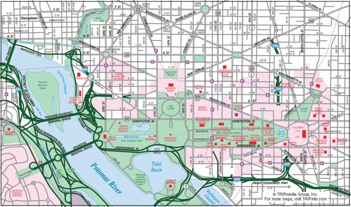 washington downtown map