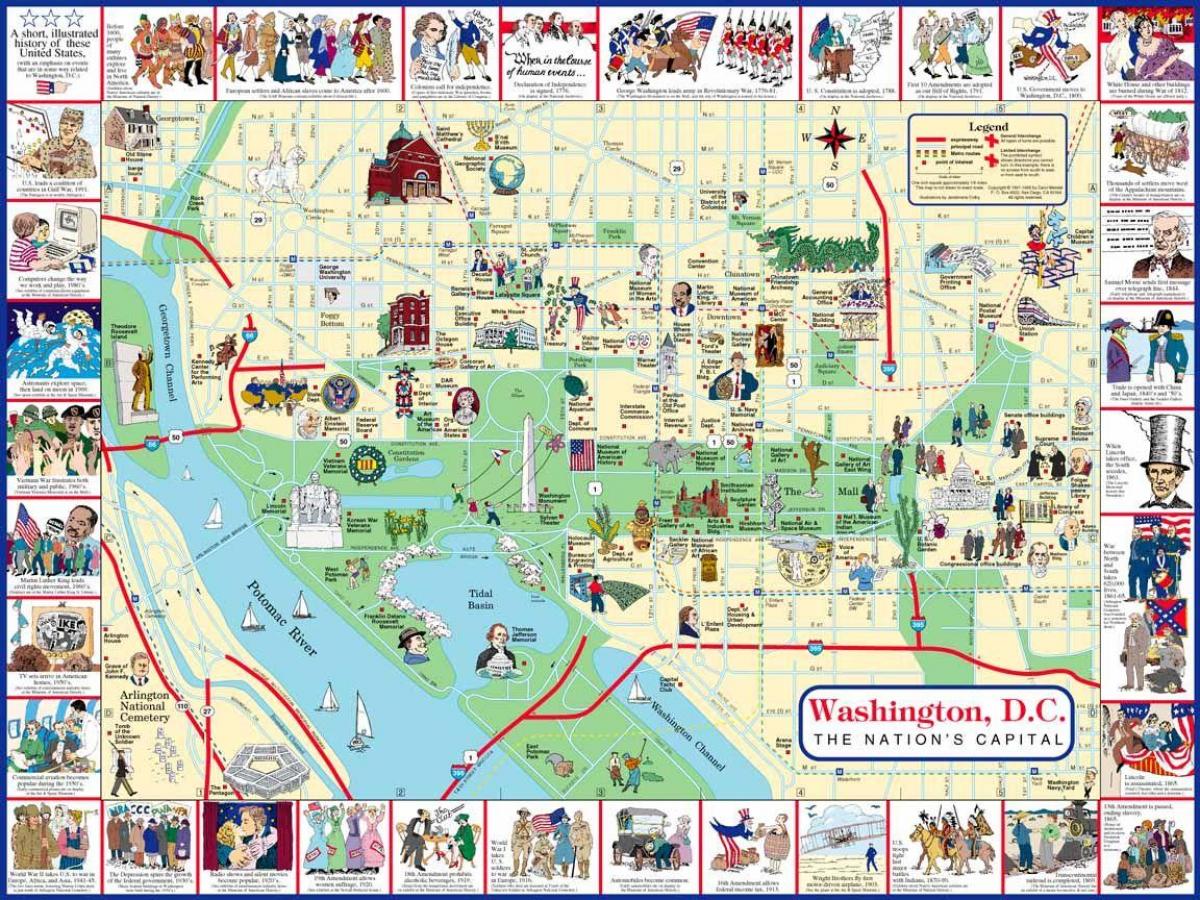 washington dc map of tourist sites