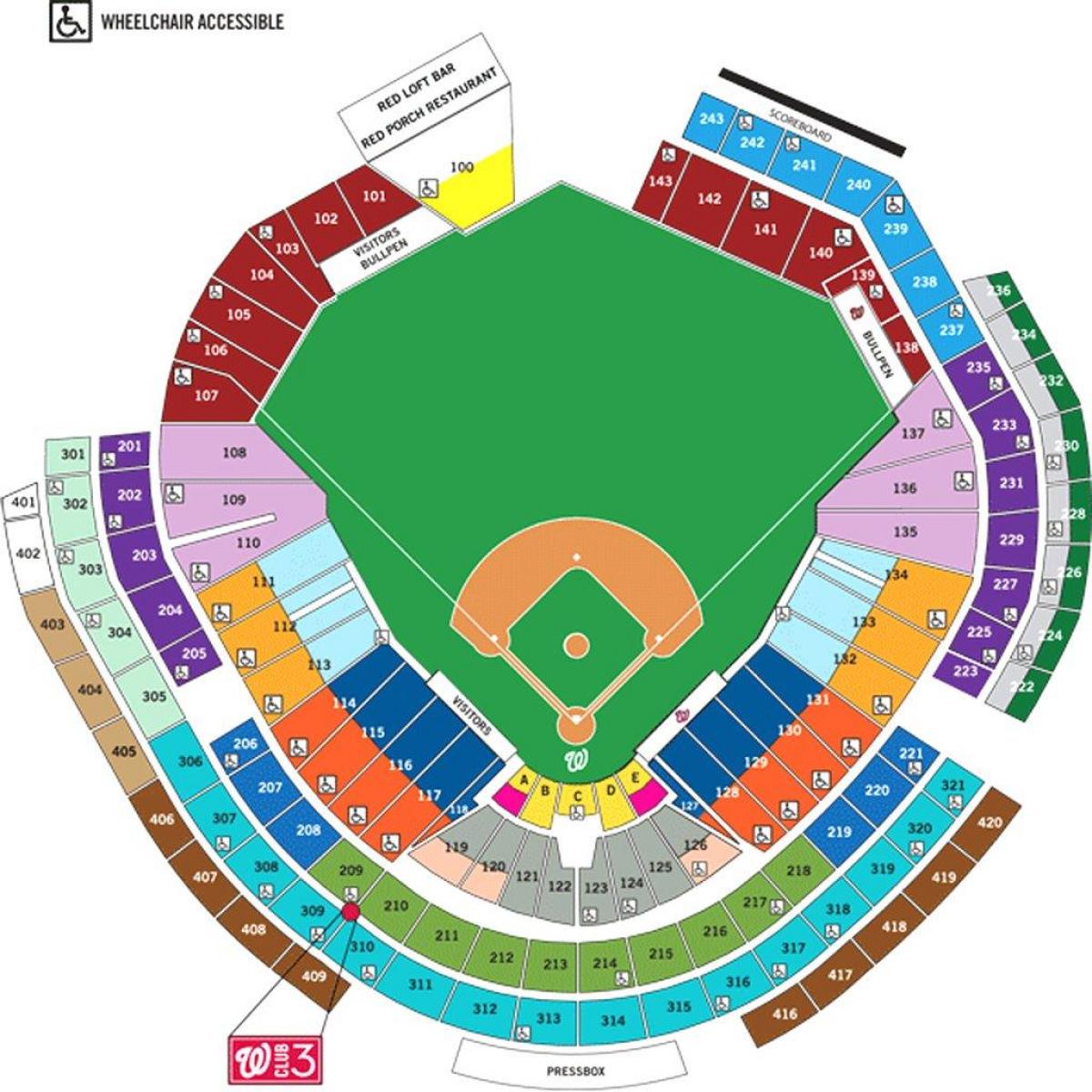 washington nationals ballpark map