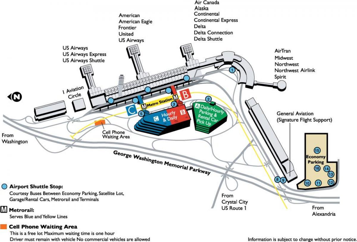 ronald reagan washington national airport map
