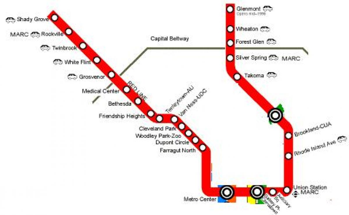 Red Line Metro Dc Map Red line metro dc map   Washington dc metro red line map (District 