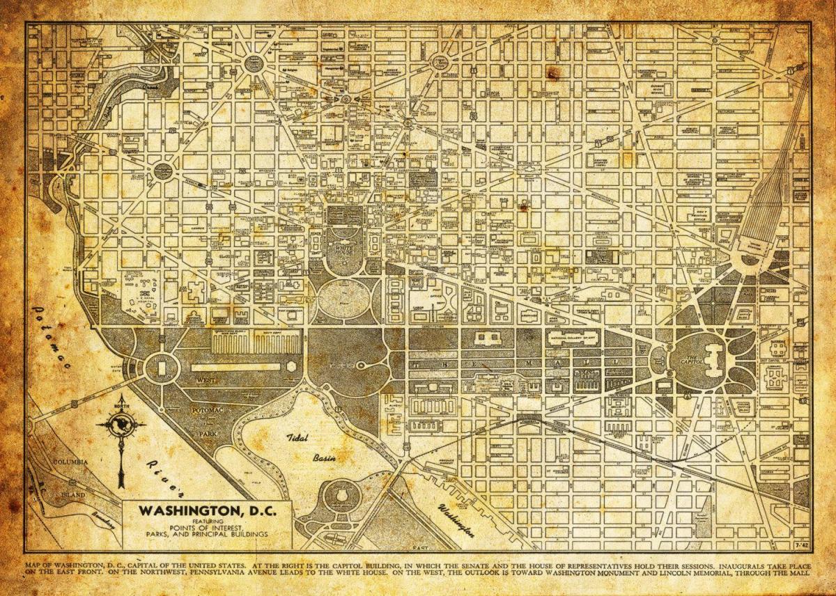 vintage dc map