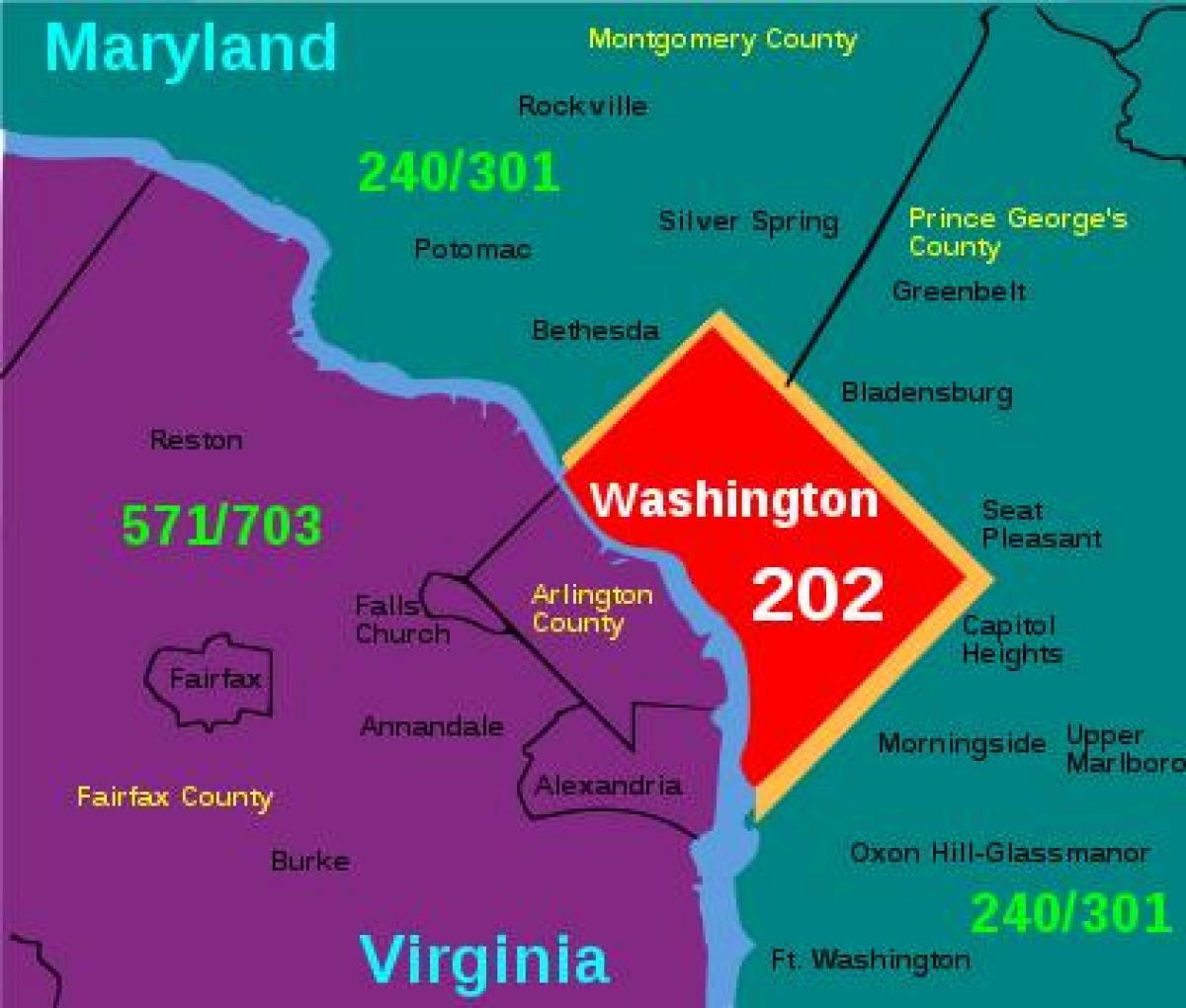 dc area code map