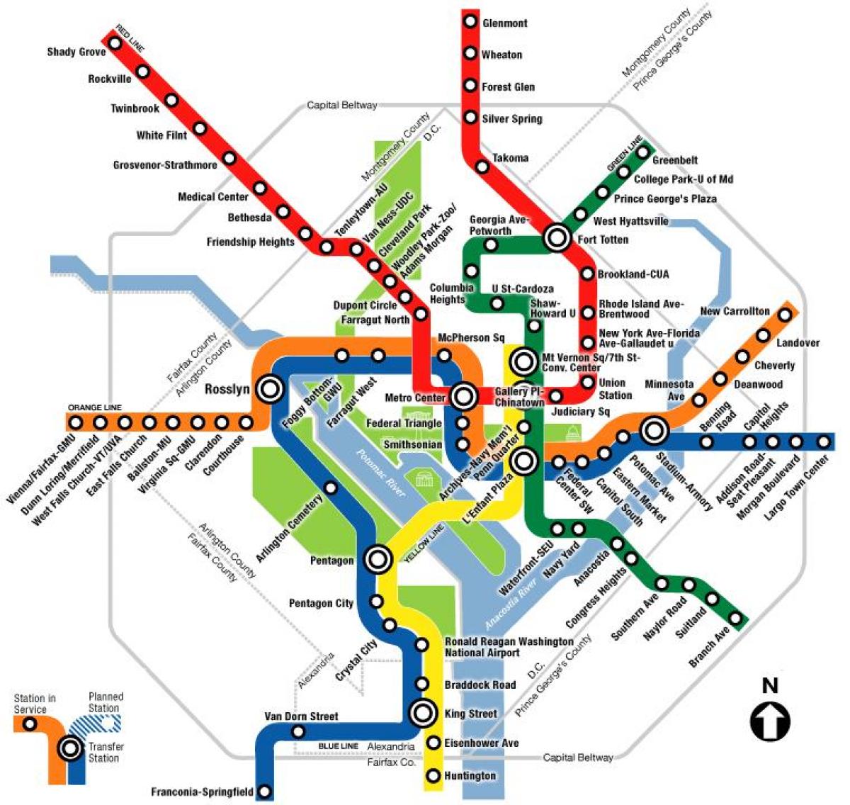 wa dc metro map
