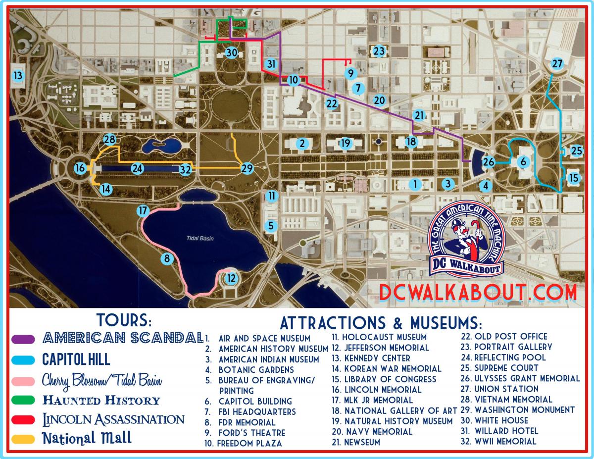 tour guide map of washington dc