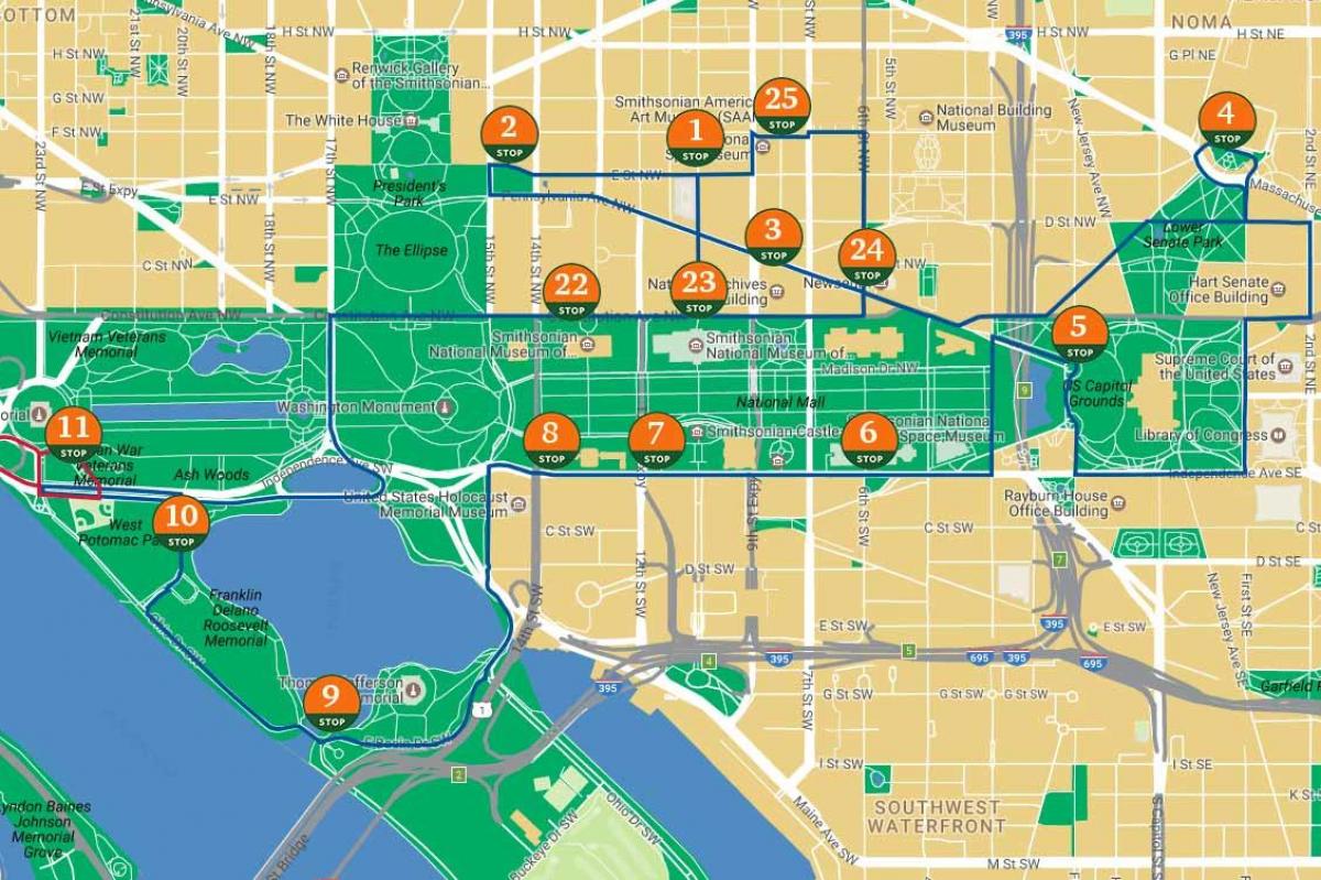 dc trolley tours map