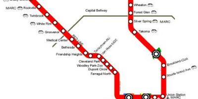 Washington dc red line map