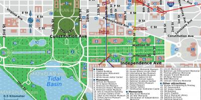Map of washington dc mall and museums